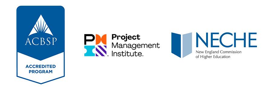 ACBSP, PMI, and NECHE Logos