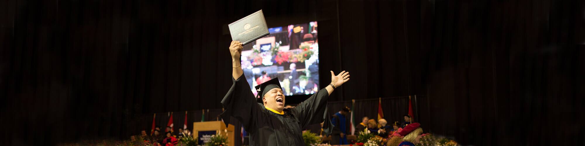 A student at commencemnt